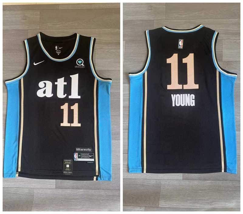 Hawks 11 Trae Young Black Nike 2023-24 City Edition Swingman Jersey->los angeles clippers->NBA Jersey